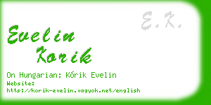 evelin korik business card
